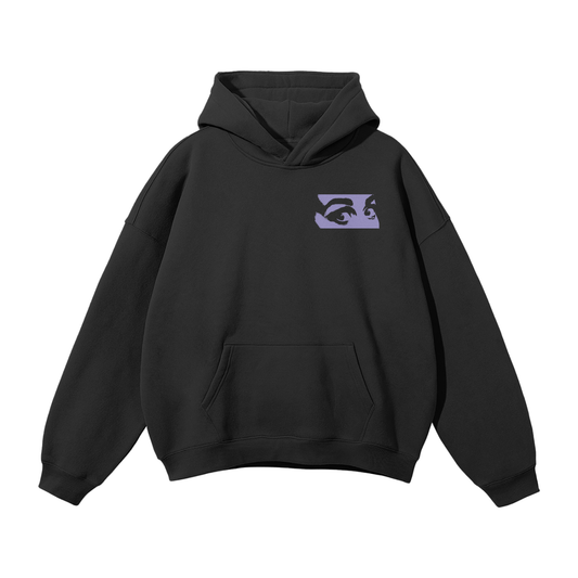 Sentry Skull Purple on Black Hoodie