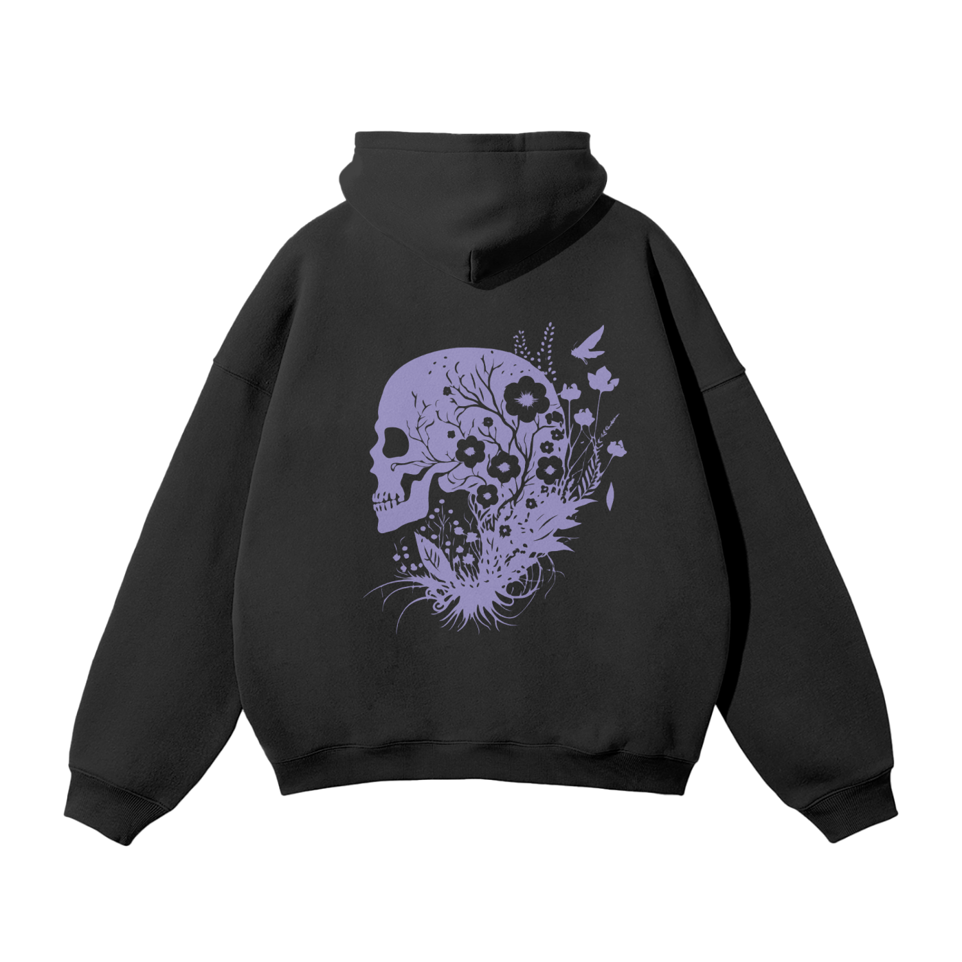 Sentry Skull Purple on Black Hoodie